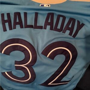MLB Halladay #32 Blue Jersey